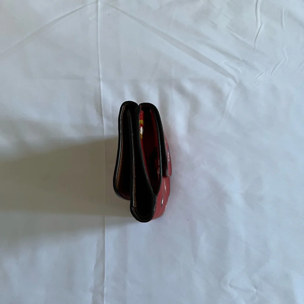 BUNDLE Coach Wild Prairie Wallet Coated Canvas Leather Floral Carmine - Picture 4 of 6